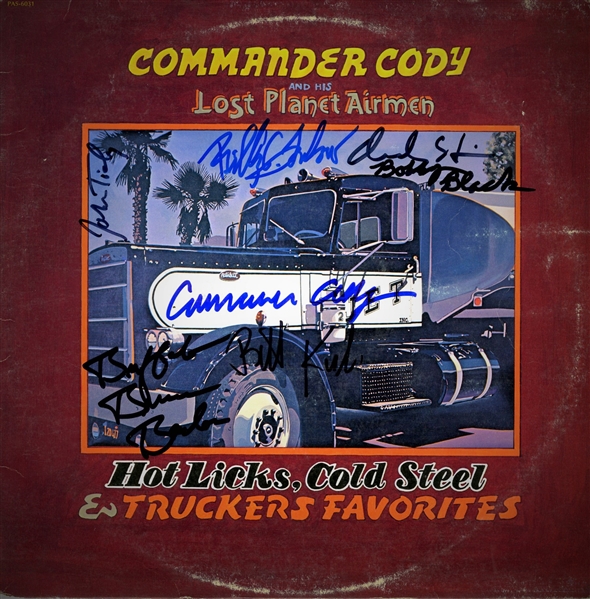 Commander Cody and His Lost Planet Airmen: Group Signed Album Cover  (7 Sigs)(ACOA)