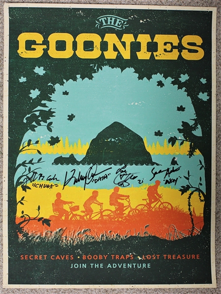 The Goonies Cast Signed poster (ACOA)