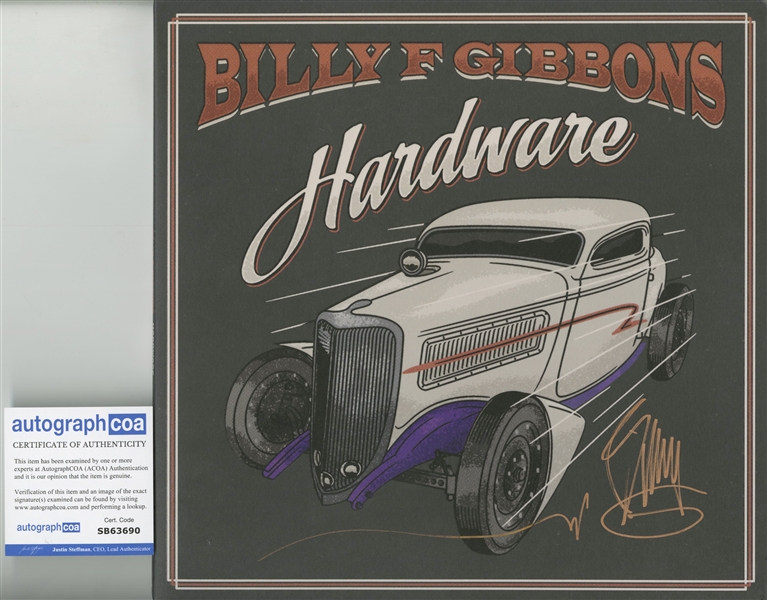 ZZ Top: Billy Gibbons Signed “Hardware” Album Record (ACOA Authentication)