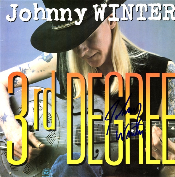 Johnny Winter Signed "3rd Degree" Album Cover (ACOA)