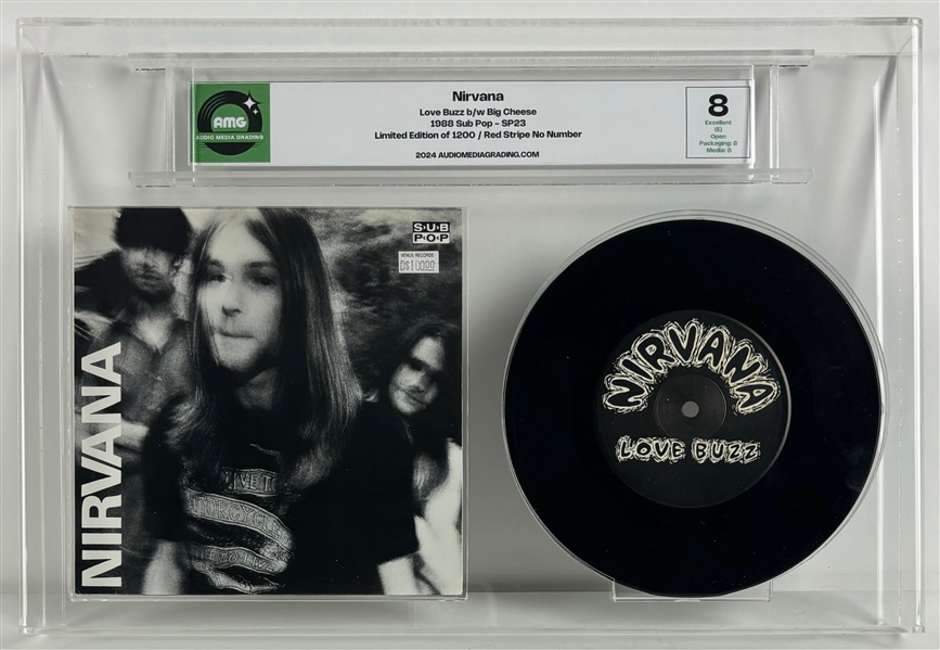 Nirvana Limited Edition Love Buzz 45 RPM Graded EX 8! (AMG Encapsulated & LOA)