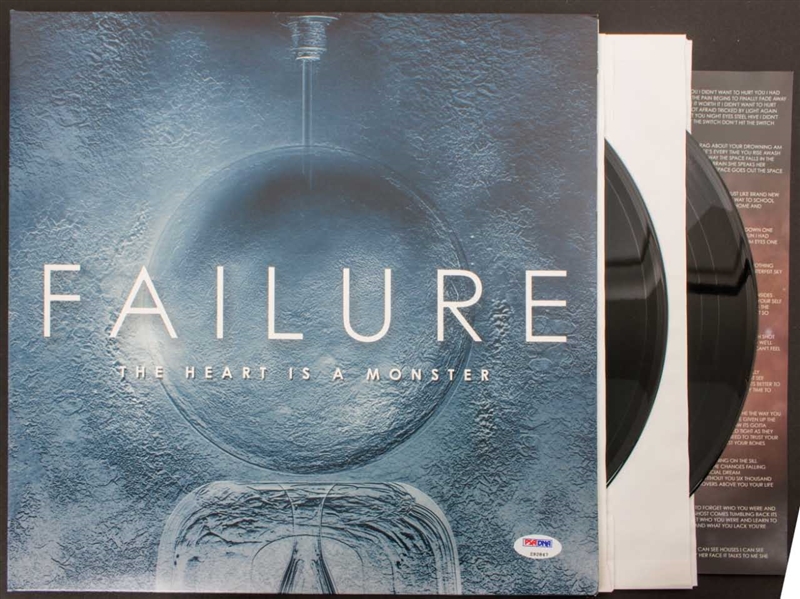 Failure: Group Signed "The Heart is a Monster" Album Cover w/ Vinyl (3 Sigs)(PSA/DNA Sticker)