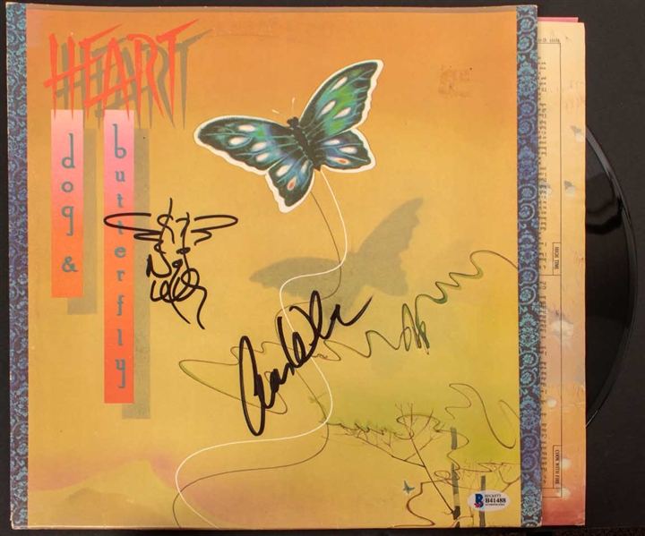 Heart: Ann & Nancy Wilson Signed "Dog & Butterfly" Album Cover w/ Vinyl (Beckett/BAS)