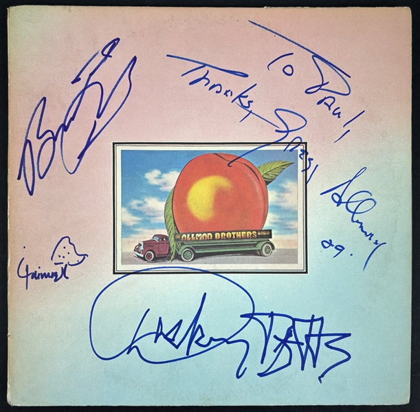 The Allman Brothers Band: Group Signed "Eat a Peach" Album Cover (4 Sigs)(Epperson/REAL LOA)