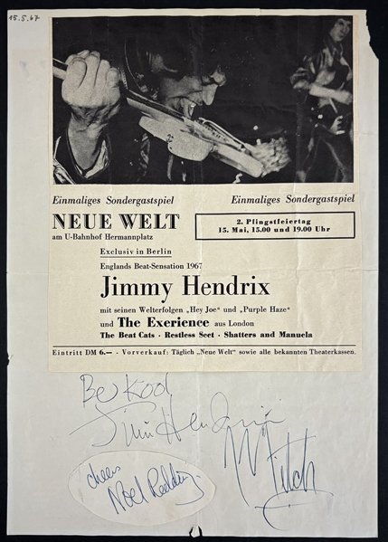 Jimi Hendrix Group Signed 8" x 11.5" Sheet (Epperson/REAL LOA)