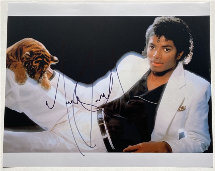 Michael Jackson Signed 16" x 20" Metallic "Thriller" Print (JSA LOA)	