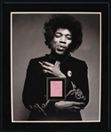 Jimi Hendrix Signed & Inscribed Page in Framed Display w/ Rare Early Autograph (JSA LOA)