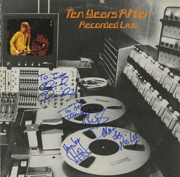 Ten Years After: Group Signed "Recorded Live" Album Cover (ACOA)