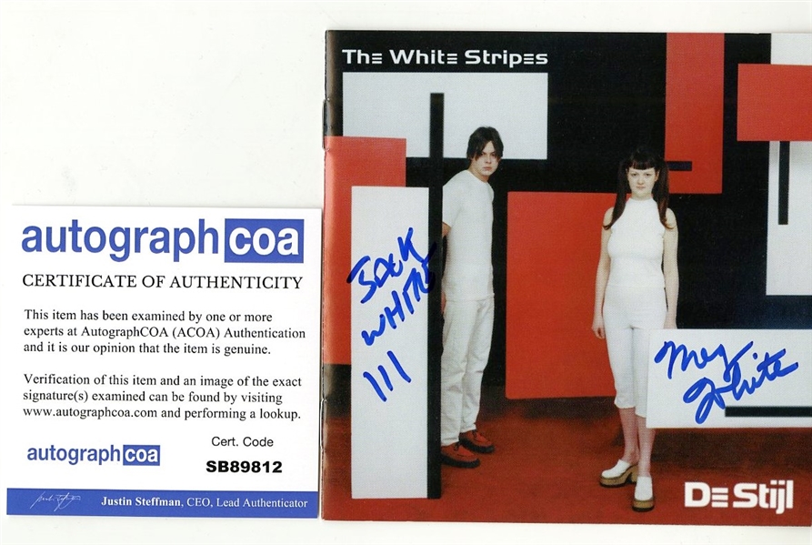 White Stripes Signed "De Stijl" CD (ACOA)