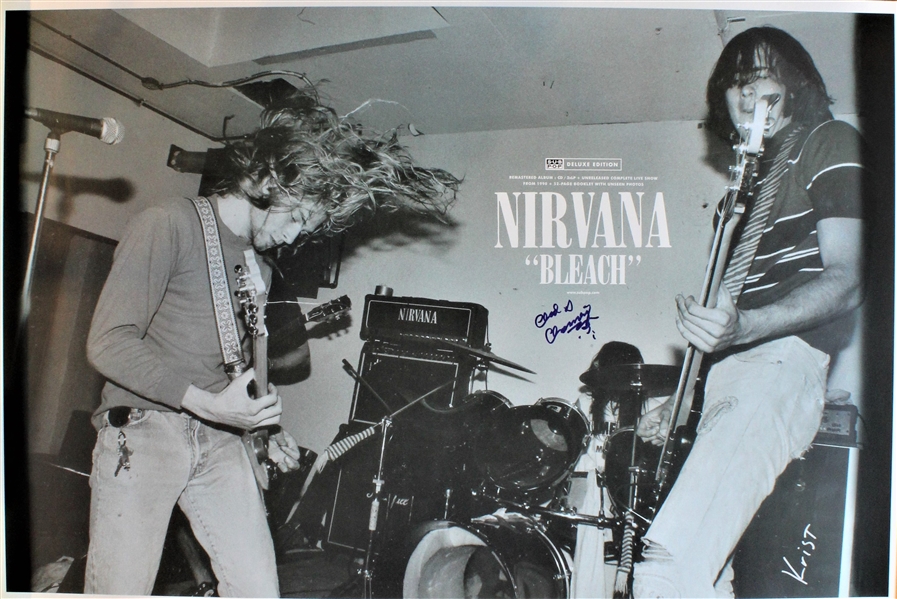 Nirvana: Krist & Chad Signed 24" x 40" Bleach Promo Poster (ACOA LOA)