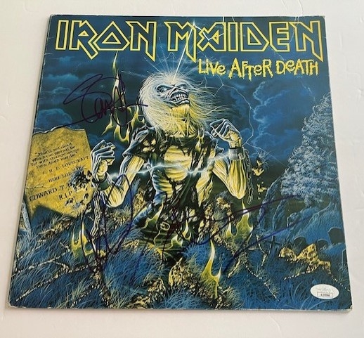 Iron Maiden Group Signed "Live After Death" Album w/ Bruce Dickenson (3 Sigs)(JSA)