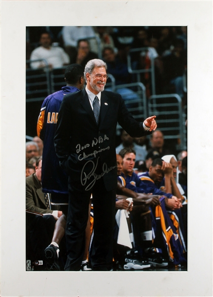 Phil Jackson RARE Signed 20" x 30" Matted Photo with "2000 NBA Champions" Inscription (Beckett/BAS)