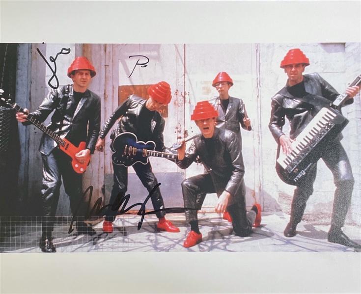 DEVO: Mark Mothersbaugh, Bob 1 (Bob Mothersbaugh), and Gerald Casale Signed 8" x 10" Photo (Third Party Guaranteed)