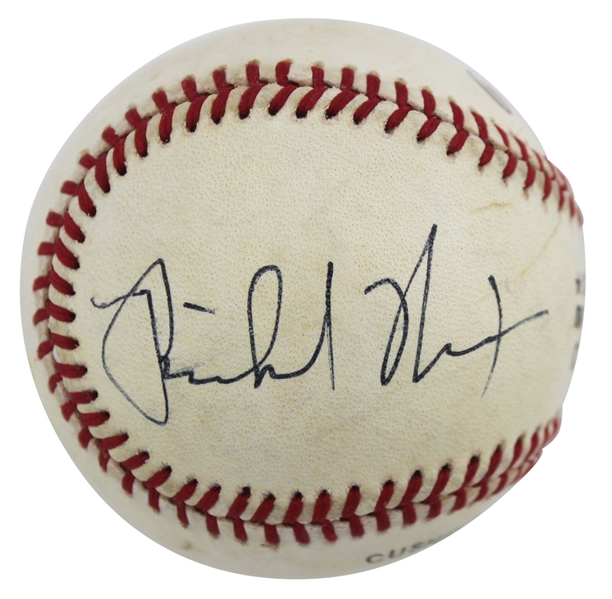 President Richard Nixon Boldly Single Signed ONL (Feeney) Baseball (JSA LOA)