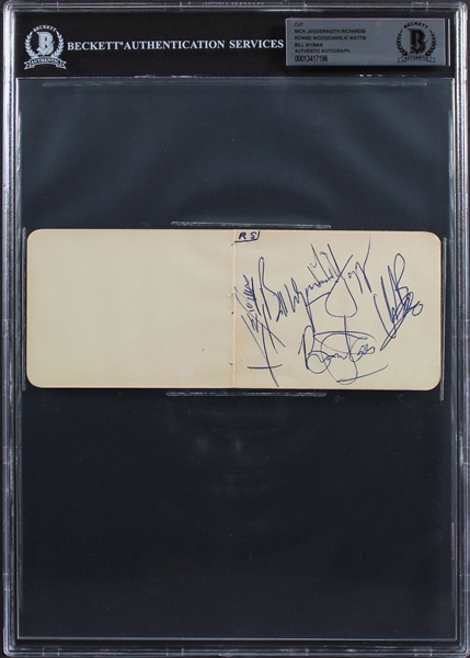 The Rolling Stones Vintage Group Signed Album Page with Original Lineup Incl. Brian Jones! (5 Sigs)(Beckett/BAS Encapsulated)