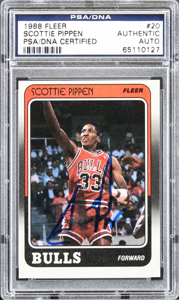 Scottie Pippen Signed 1988 Fleer Rookie Card (PSA/DNA Encapsulated)