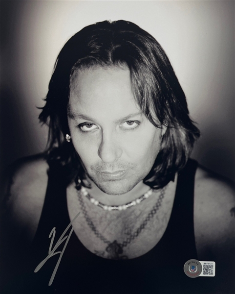 Motley Crue: Vince Neil Signed 8" x 10" B&W Photograph (Beckett/BAS)