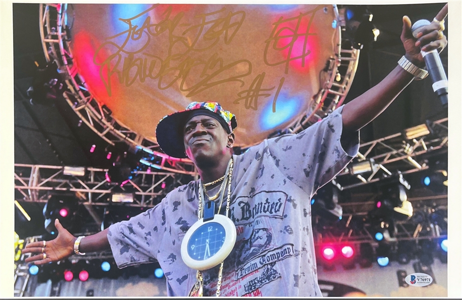 Flavor Flav Signed & Inscribed 11" x 17" Photograph (Beckett/BAS Sticker Only)