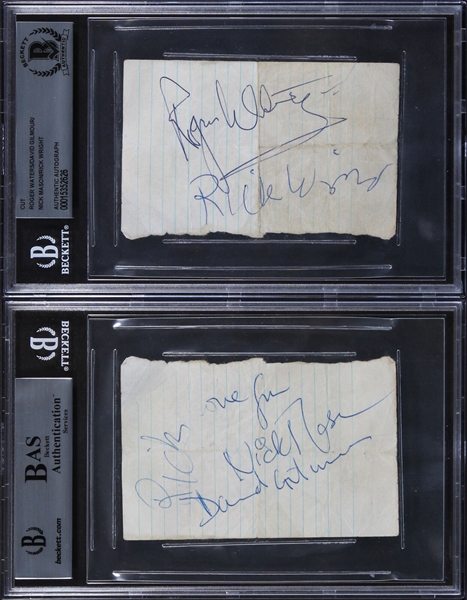 Pink Floyd: Group Signed 2.75" x 4.25" Segment (5 Sigs)(Beckett/BAS Encapsulated)