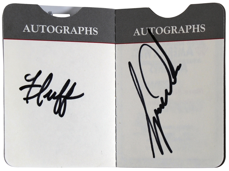 Tiger Woods & Mike "Fluff" Cowan Signed Phoenix Open Autograph Book (PSA/DNA)