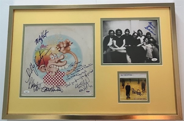 Grateful Dead Fully Group Signed Framed Display w/ "Europe 72" Album Cover (JSA)