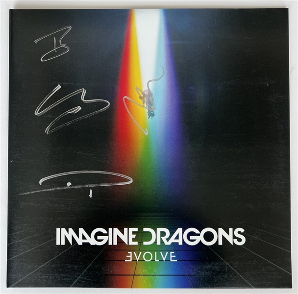 Imagine Dragons: Group Signed "Evolve" Album Cover (JSA)(Ulrich Collection)