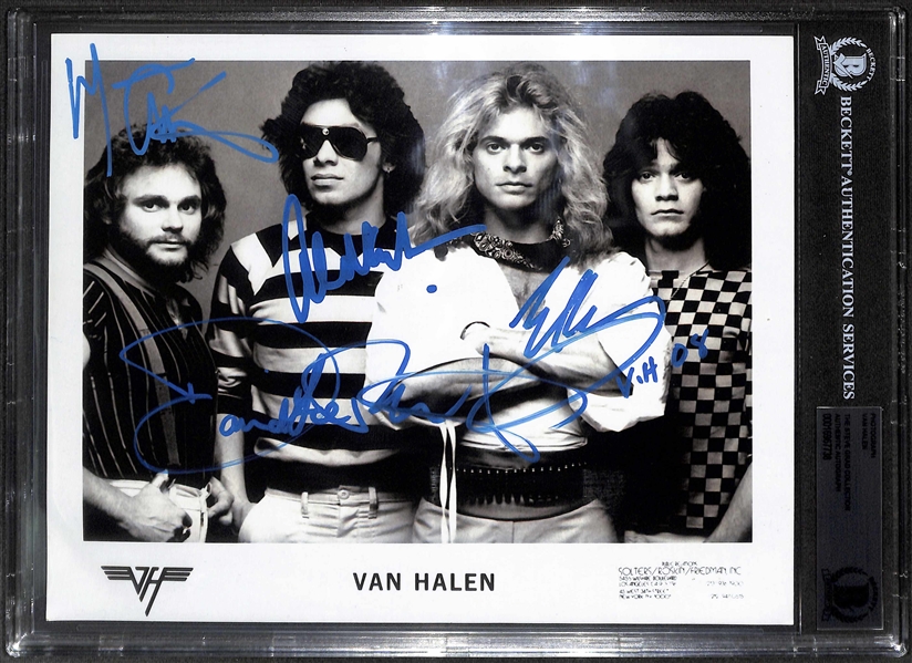 Van Halen Group Signed 8" x 10" Promo Photo (Beckett/BAS Encapsulated)(Grad Collection)