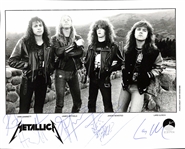 Metallica Vintage Group Signed 8" x 10" Promo Photo From 1986 (Beckett/BAS LOA)(Grad Collection)