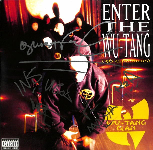 Wu-Tang Clan Signed Debut "Enter the Wu-Tang" Album Cover (Beckett/BAS LOA)(Grad Collection)