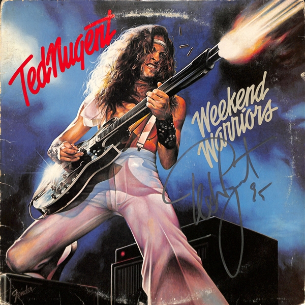 Ted Nugent Signed "Weekend Warriors" Album Cover (Beckett/BAS)(Grad Collection)