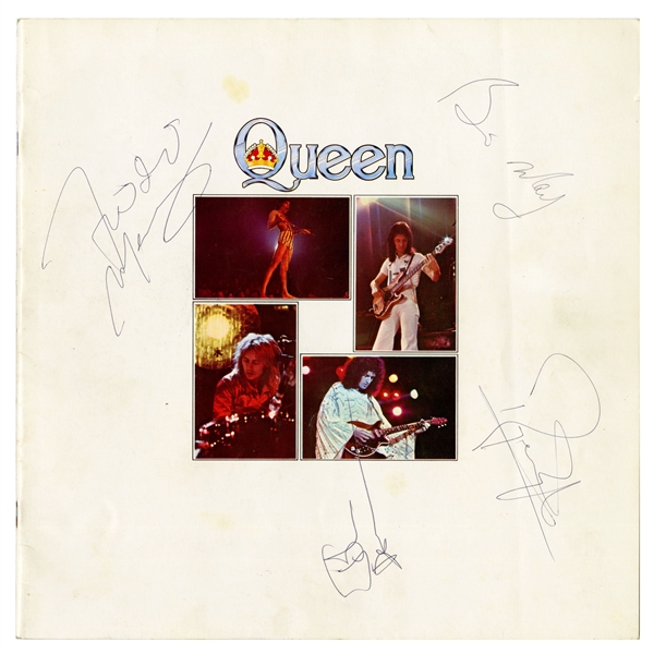 Queen Group Signed 1977 European Tour Program (UK) (4 Sigs) (Tracks LOA)