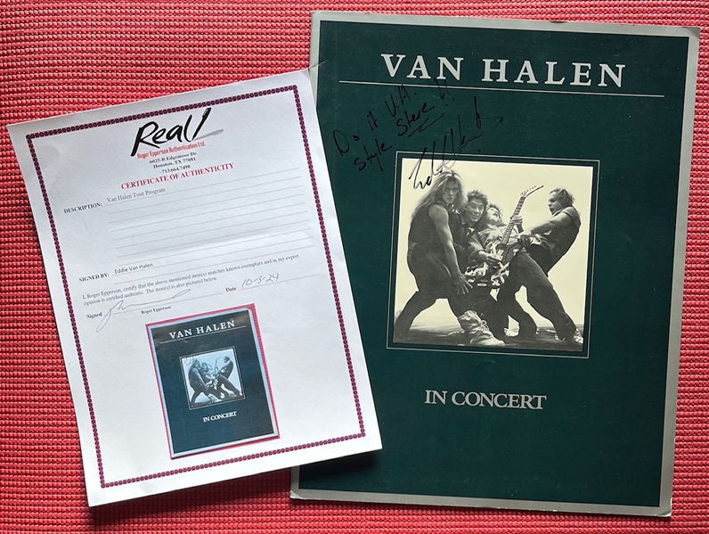 Van Halen: Eddie Van Halen Signed & Inscribed Tour Program (Epperson/REAL LOA)