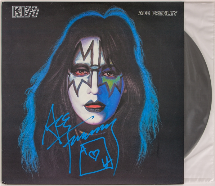 KISS: Ace Frehley Signed Solo Vinyl Cover (Beckett/BAS)