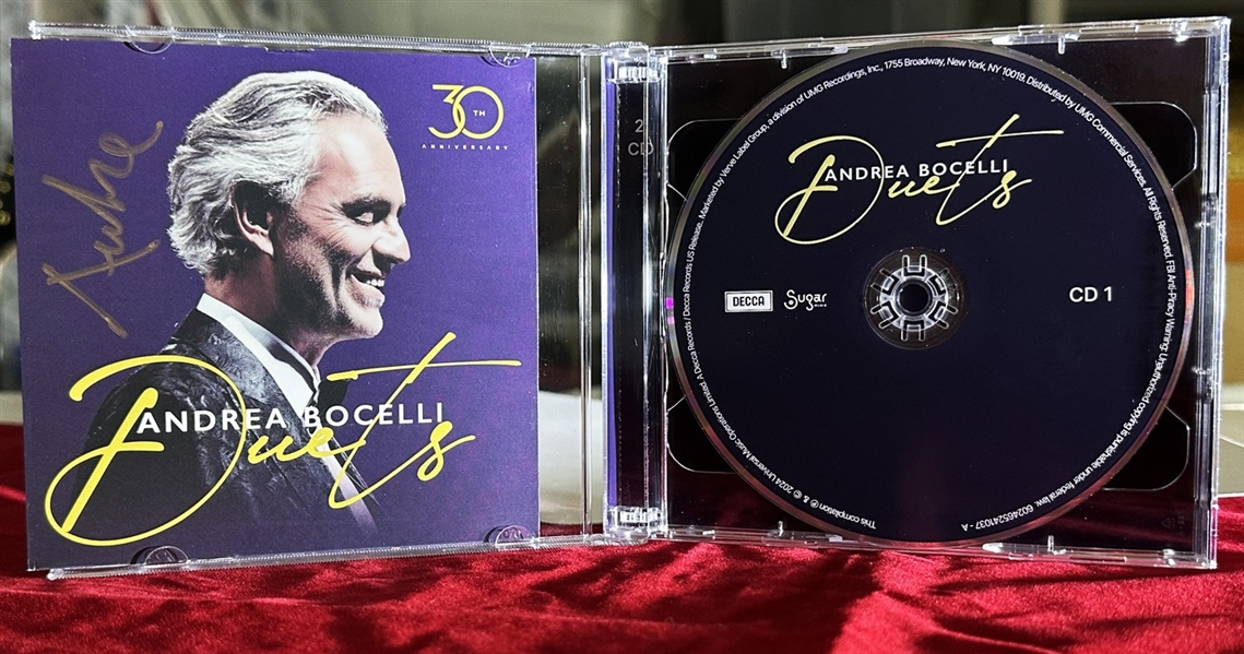 Andrea Bocelli Signed "Duets" 30th Anniversary 2-CD Set (Third Party Guaranteed)