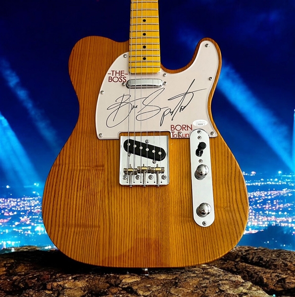 Bruce Springsteen Signed Woodgrain Custom Telecaster Guitar (JSA)