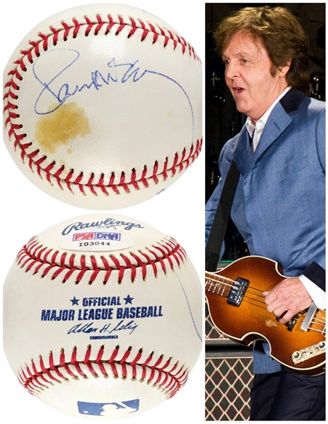 Paul McCartney RARE Single Signed OML Baseball in Ballpoint! PSA/DNA