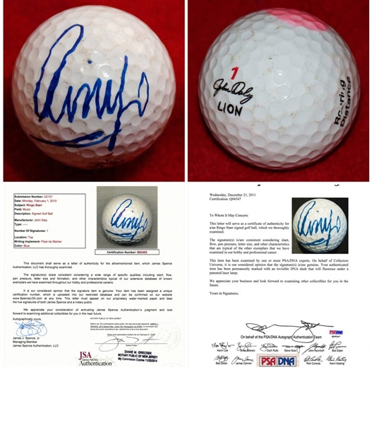 Beatles: Ringo Starr Signed Golf Ball (JSA, PSA/DNA + Perry Cox)