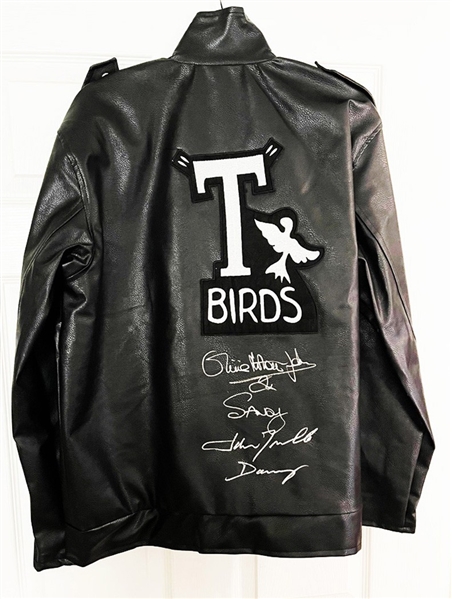 GREASE: Olivia Newton John & John Travolta Autographed Deluxe GREASE T-Birds Jacket (Celebrity Authentics)