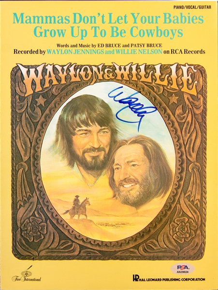 Willie Nelson Signed "Mammas Dont Let Your Babies Grow Up To Be Cowboys" Sheet Music (PSA/DNA)