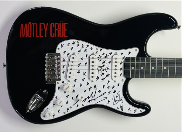 Motley Crue Group Signed Custom Electric Guitar (JSA)