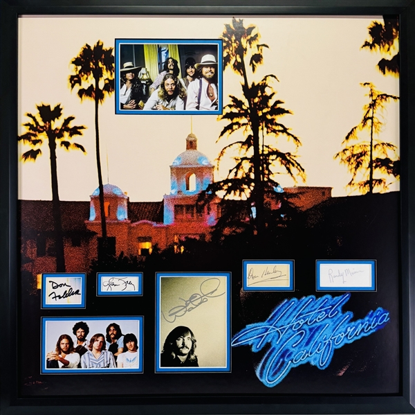  The Eagles: Group Signed Custom Framed Display (5/Sigs) (JSA)