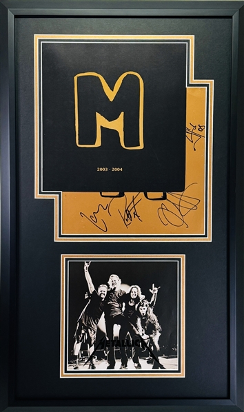 Metallica Group Signed Custom Framed Signature Display (4/Sigs) (JSA)