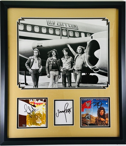 Led Zeppelin Group Signed Photo and Signature Display (3/Sigs) (JSA)