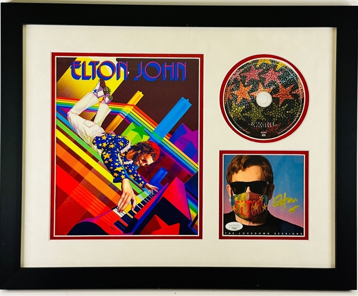  Elton John Signed & Custom Framed CD and Signature Display (JSA)