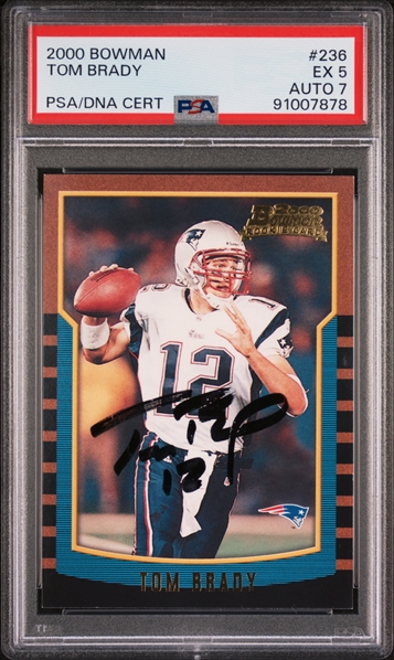 Tom Brady Signed 2000 Bowman Rookie Card #236 (PSA/DNA)