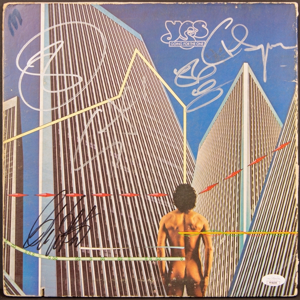 Yes: Group Signed "Going for the One" Album Cover (5 Sigs)(JSA LOA)