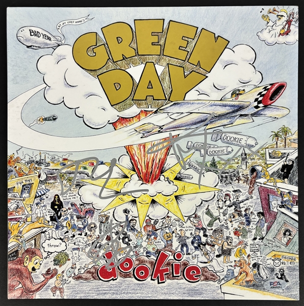 Green Day Group Signed "Dookie" Album Cover (PSA/DNA)