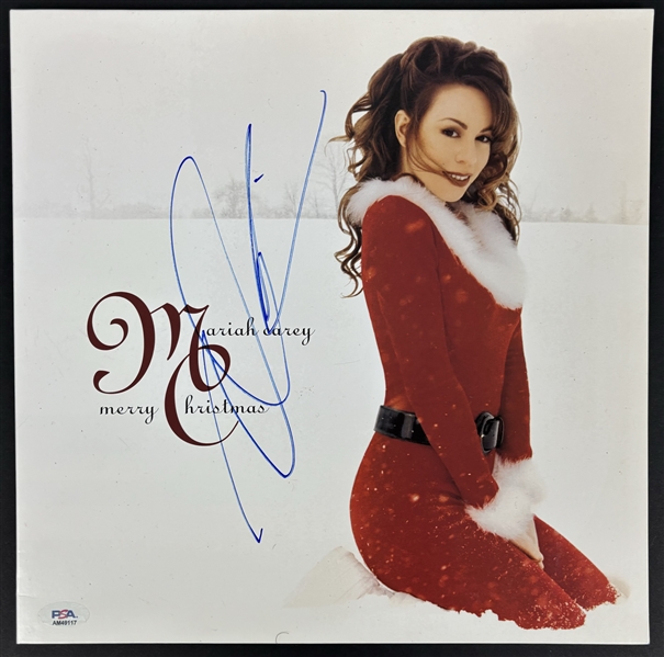 Mariah Carey Signed "Merry Christmas" Album Cover (PSA/DNA)