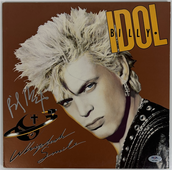 Billy Idol Signed “Whiplash Smile” Album Cover (PSA/DNA)