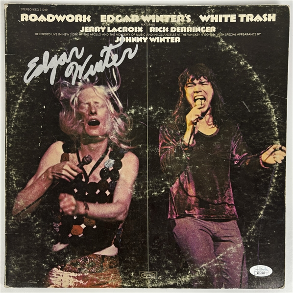 Edgar Winter Signed "Roadwork" Album Cover (JSA)